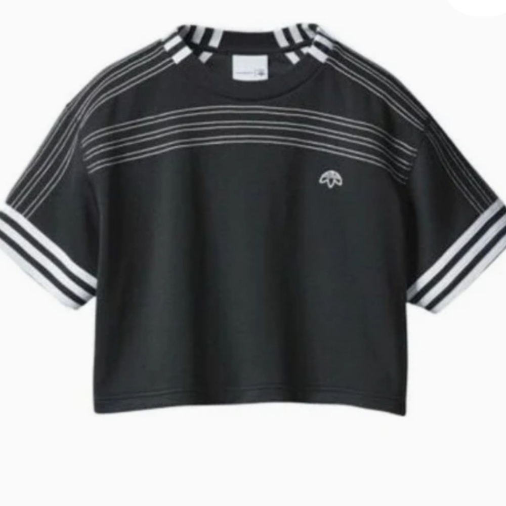 adidas x Alexander Wang Cutsew Womens Cropped Jersey 'Shirt Black' BR9215